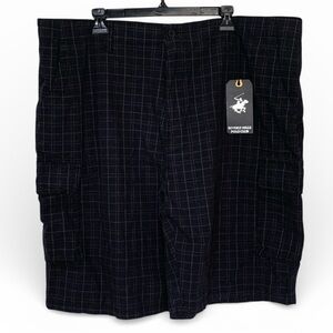 NWT Beverly Hills Polo Club Plaid Cargo Shorts Men's Size 46
